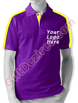 Designer Purple Berry and Yellow & Black Color Printed Logo T Shirts